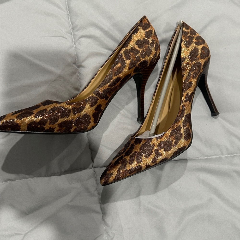 Nine West Brown Leopard Heels - Picture 2 of 6